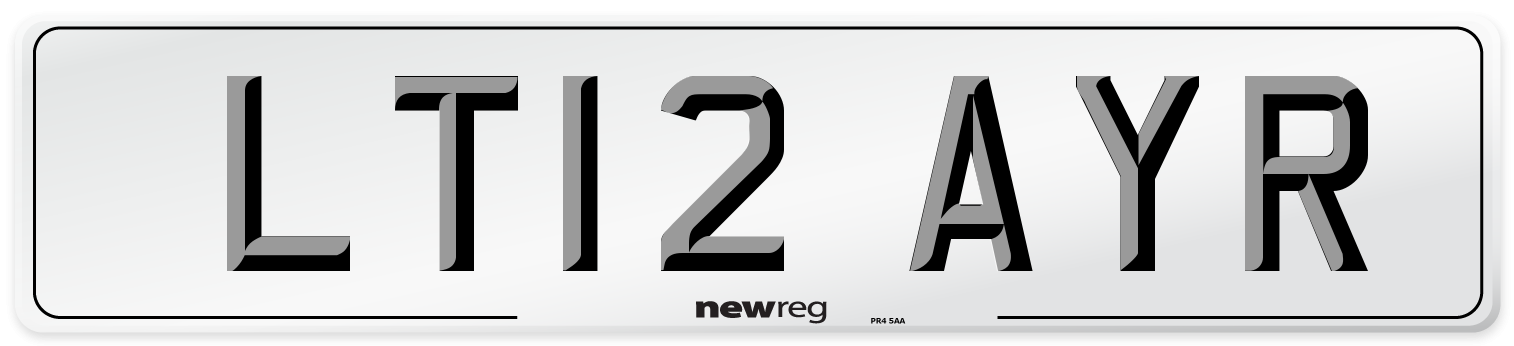 LT12 AYR Number Plate from New Reg